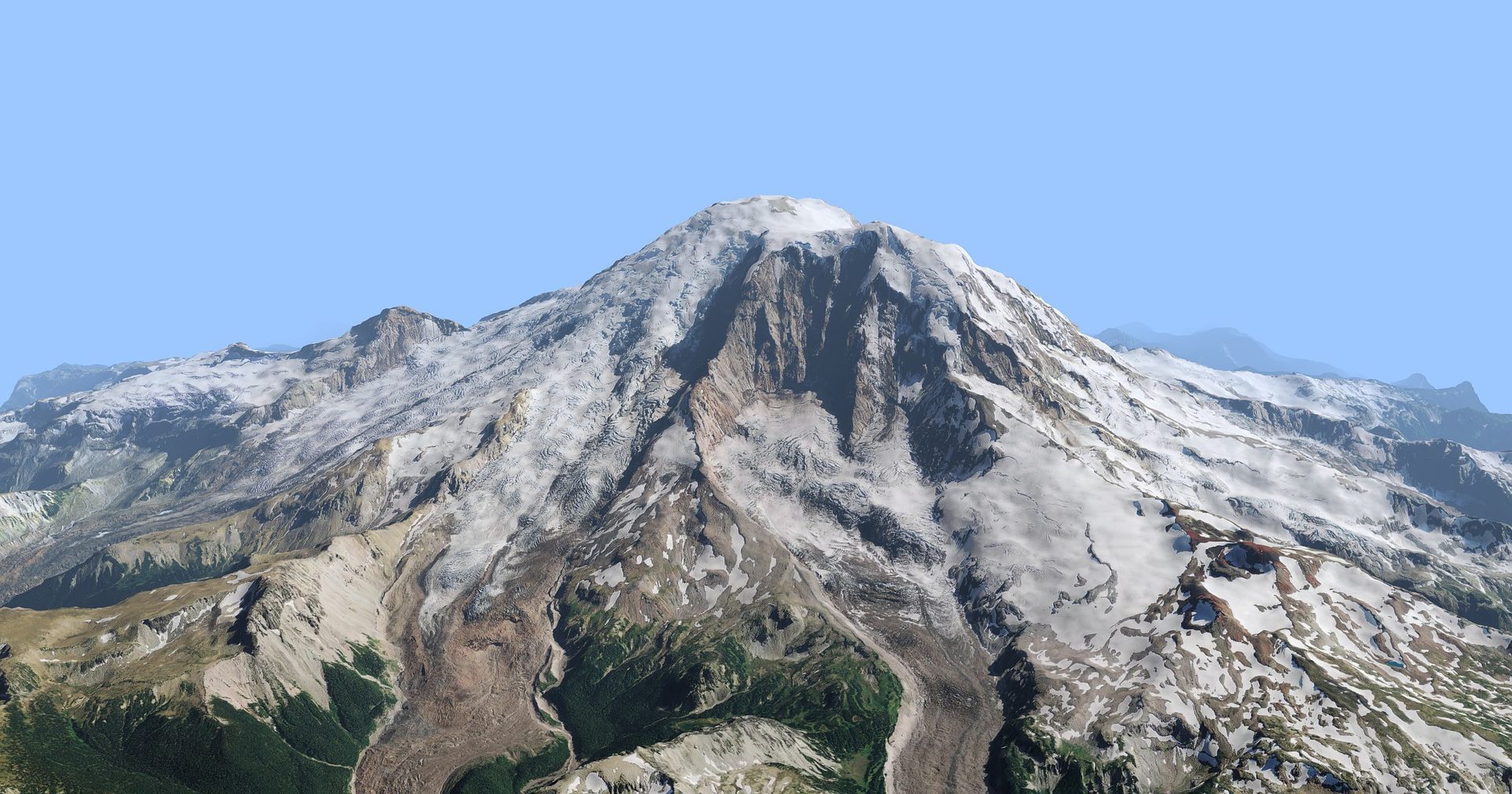 a view of a snow covered mountain