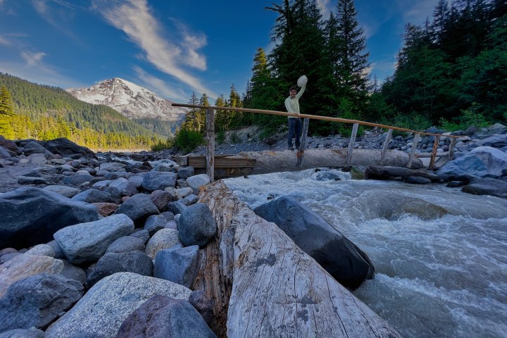 rocky area with trees seen on a mount rainier private tour